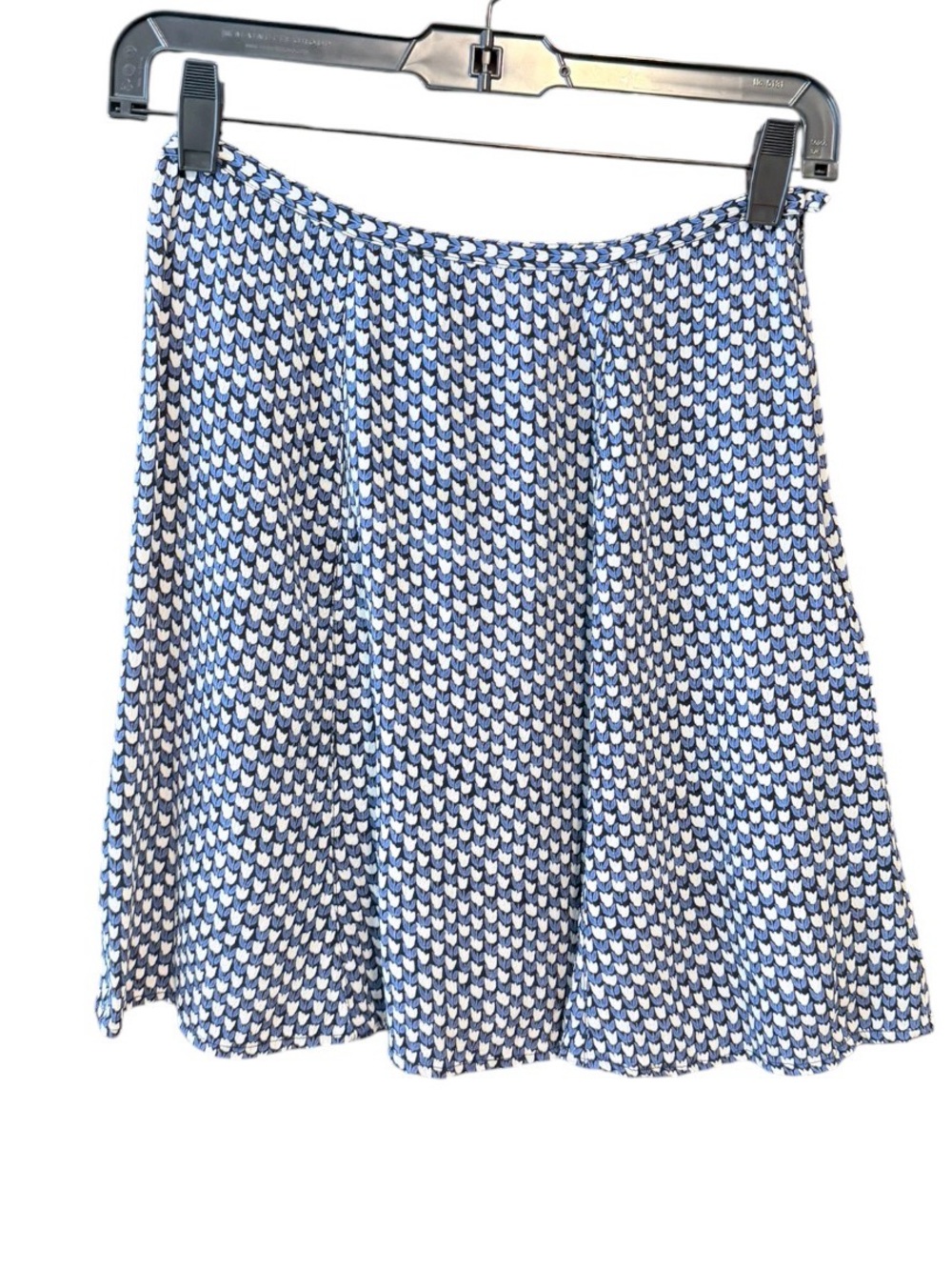 RareAuthentic Vintage Early 90’s Free People Blue White Tulip Floral Mini Skirt